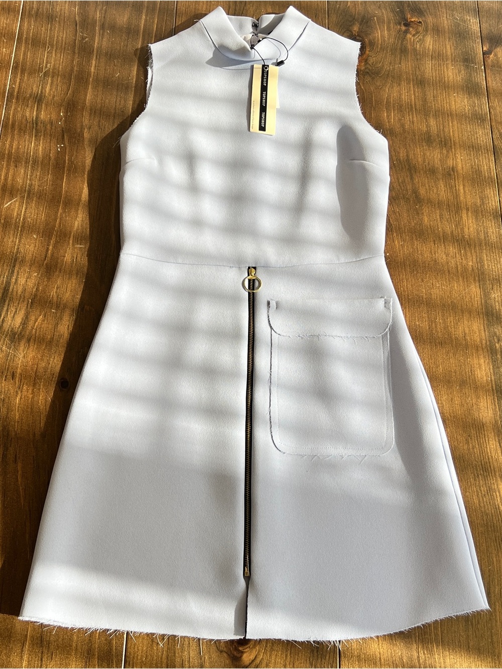Topshop light blue sleeveless mini dress-size 4